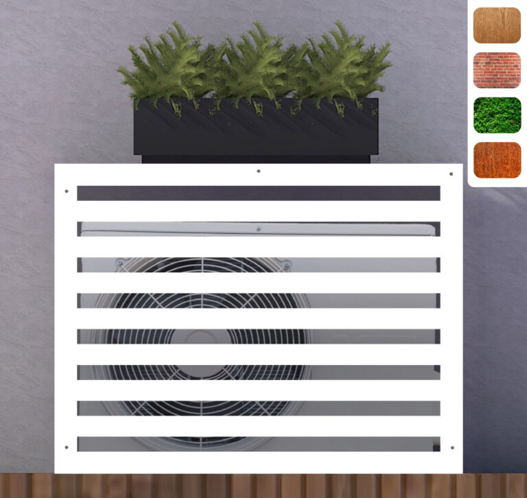 Cache-climatisation design Horizon en aluminium composite, disponible en six coloris RAL