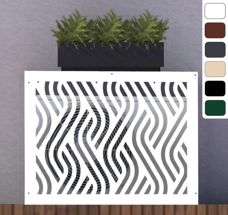Cache-climatisation design Vue sur mer en aluminium composite, six coloris RAL